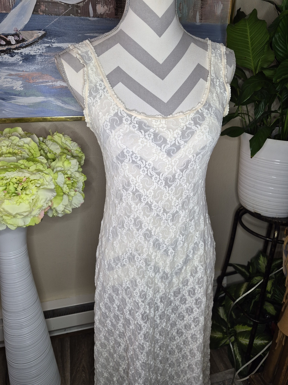Only Hearts N.Y.C. Ivory Lace Slip Dress